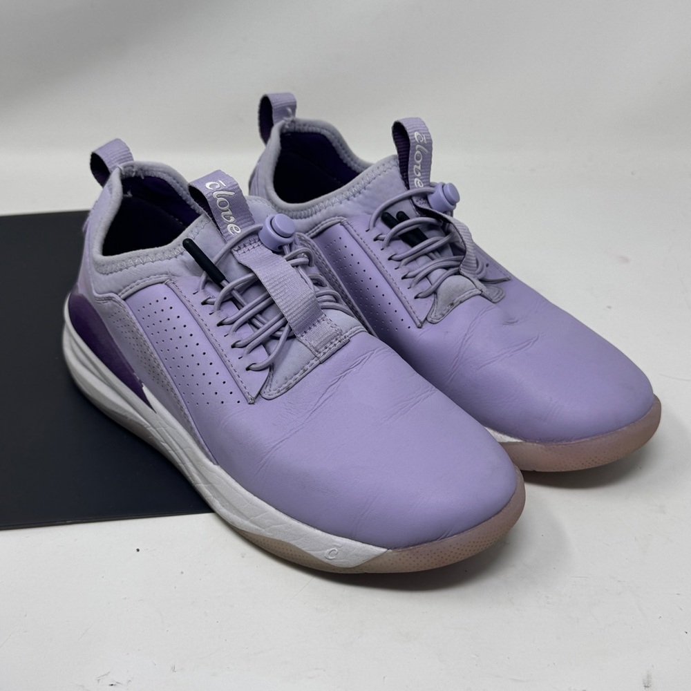 Clove Shoes Womens 7.5 Purple White Comfort Non Slip Nursing Healthcare Sneakers
